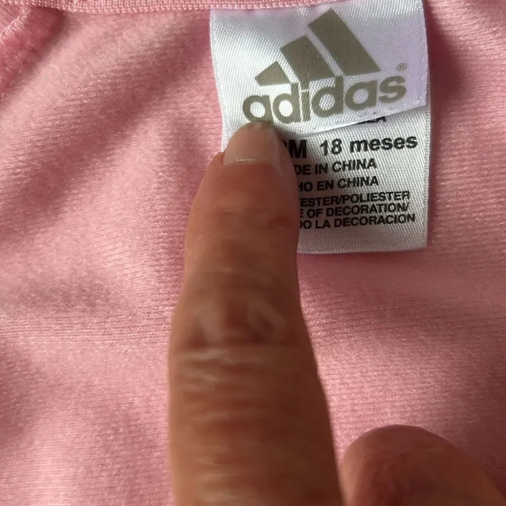 Adidas Light Pink Zip-Up Jacket Toddler 18 Months